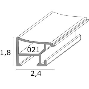S021D7 Cornice da galleria in alluminio grigio per 2 foto 10x15 cm