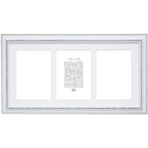 S221H3 Cornice bianca con passe-partout per 3 foto 10x15 cm