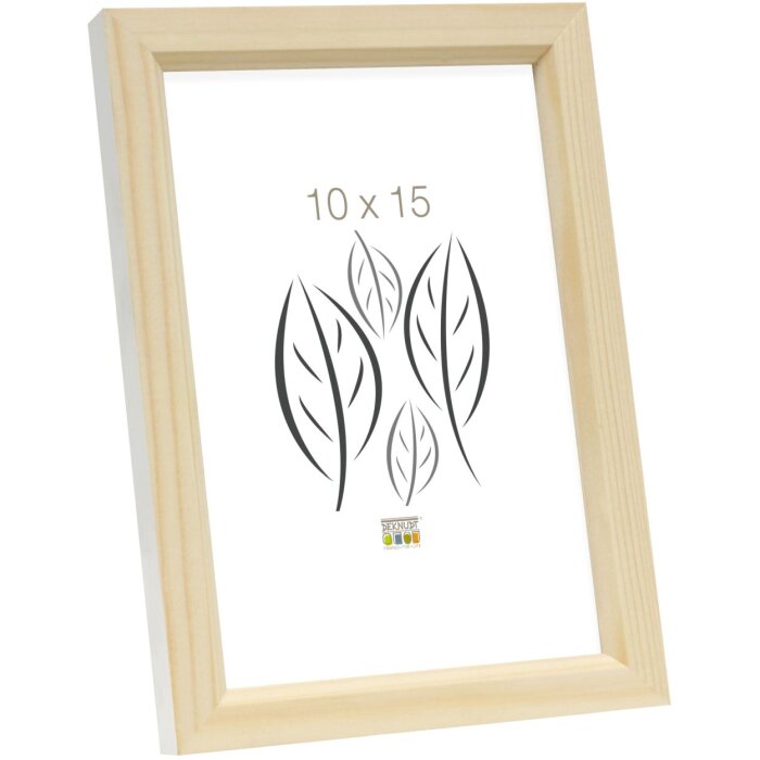 S233H1 Cornice in legno di colore naturale con bordo esterno bianco 24x30 cm