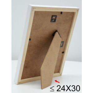 S233H1 Cornice in legno di colore naturale con bordo esterno bianco 24x30 cm