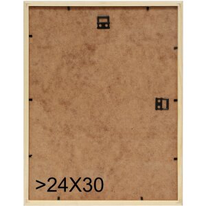 S233H1 Cornice in legno di colore naturale con bordo esterno bianco 24x30 cm
