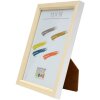 S233H1 Cornice in legno di colore naturale con bordo esterno bianco 24x30 cm