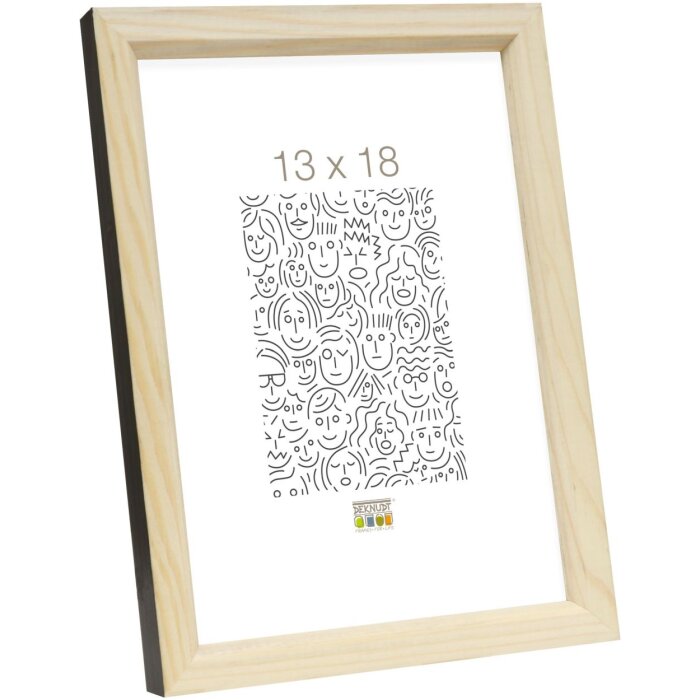 S233H2 Cornice in legno di colore naturale con bordo esterno nero 9x13 cm