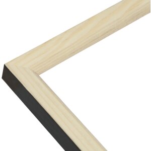 S233H2 Cornice in legno di colore naturale con bordo esterno nero 9x13 cm