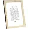 S233H2 Cornice in legno di colore naturale con bordo esterno nero 9x13 cm
