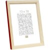 S233H4 Cornice in legno di colore naturale con bordo esterno rosso 18x24 cm