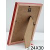 S233H4 Cornice in legno di colore naturale con bordo esterno rosso 18x24 cm