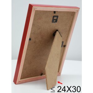 S233H4 Cornice in legno di colore naturale con bordo esterno rosso 20x28 cm