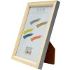 S233H7 Cornice in legno di colore naturale con bordo esterno grigio 24x30 cm