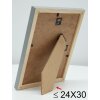 S233H7 Cornice in legno di colore naturale con bordo esterno grigio 24x30 cm