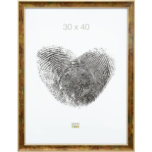 S40JB2 Cornice in legno color oro con toni verdi e rosso scuro 24x30 cm