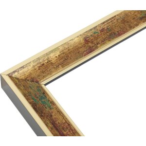 S40JB2 Cornice in legno color oro con toni verdi e rosso scuro 30x40 cm