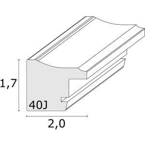 S40JB2 Cornice in legno color oro con toni verdi e rosso scuro 30x40 cm