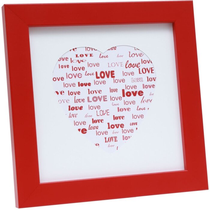 S45SK4 Cornice rossa con motivo a cuore 13x13 cm