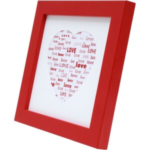 S45SK4 Cornice rossa con motivo a cuore 13x13 cm