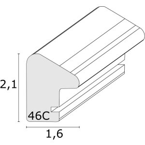 Cornice Deknudt S46CH1 naturale con bordo bianco 10x20 cm