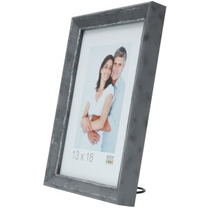 S46DF7 Cornice in grigio con bordo argentato 10x15 cm