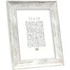 S46EE1 Cornice in legno bianco con bordo argentato 30x40 cm