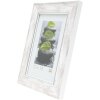 S46EE1 Cornice in legno bianco con bordo argentato 30x40 cm