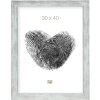 S46EE1 Cornice in legno bianco con bordo argentato 30x40 cm