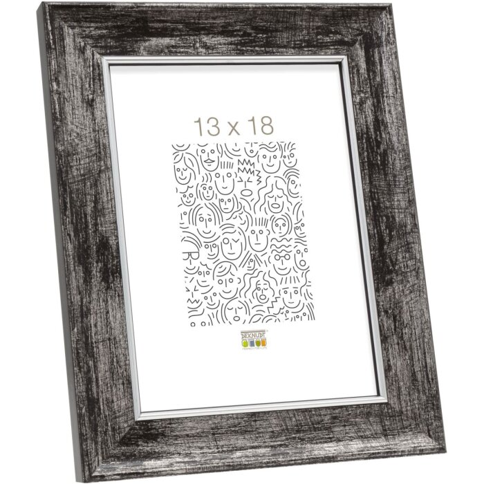 S46EE2 Cornice in legno nero con bordo argentato 30x30 cm