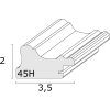 S46HF1 Cornice in legno bianco con superficie ondulata 30x40 cm