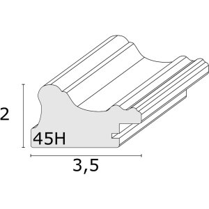S46HF7 Cornice in legno grigio con superficie ondulata 15x15 cm