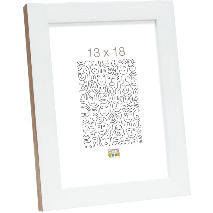 S46JH1 Cornice in legno bianco con bordo color legno 10x15 cm
