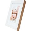 S46JH1 Cornice in legno bianco con bordo color legno 13x18 cm