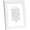 S46JH1 Cornice in legno bianco con bordo color legno 30x40 cm