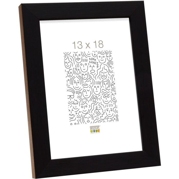 S46JH2 Cornice in legno nero con bordo color legno 13x18 cm