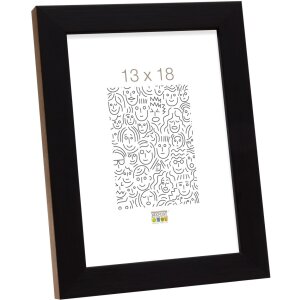 S46JH2 Cornice in legno nero con bordo color legno 13x18 cm