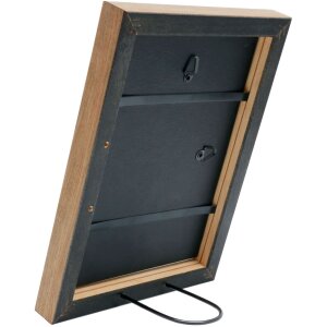 S46JH2 Cornice in legno nero con bordo color legno 18x24 cm