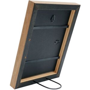 S46JH2 Cornice in legno nero con bordo color legno 20x30 cm