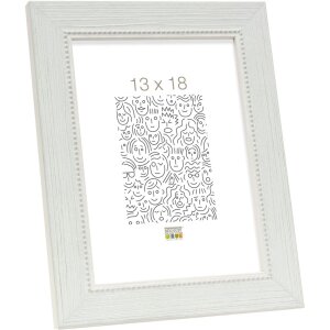 S46KF1 Cornice in legno bianco con profili perlati 13x18 cm
