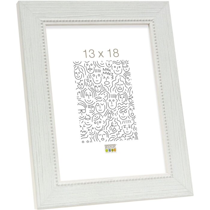 S46KF1 Cornice in legno bianco con profili perlati 30x45 cm