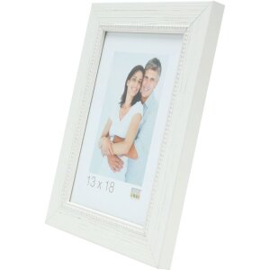 S46KF1 Cornice in legno bianco con profili perlati 30x45 cm