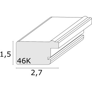 S46KF1 Cornice in legno bianco con profili perlati 30x45 cm