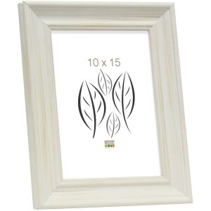 S46LF1 Cornice dipinta di bianco in stile rustico 13x13 cm