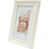 S46LF1 Cornice dipinta di bianco in stile rustico 13x13 cm