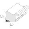 S46LF1 Cornice dipinta di bianco in stile rustico 13x13 cm
