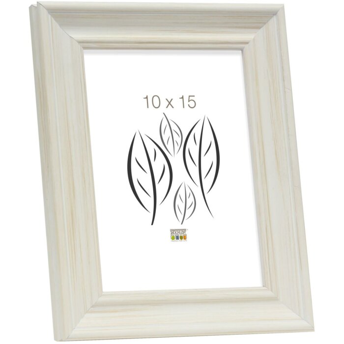 S46LF1 Cornice bianca dipinta in stile rustico 13x18 cm