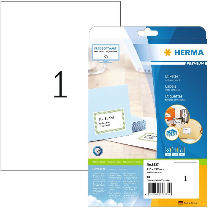 Etichette Premium A4 210x297 mm