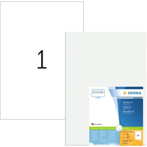 Etichette A3 Premium, carta bianca 297x420 mm opaca 100 pz.