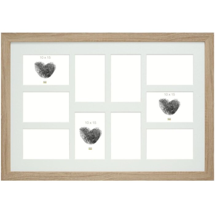 S49BH1 Cornice da galleria in legno naturale per 10 foto 10x15 cm