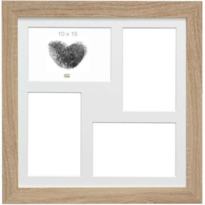 S49BH1 Cornice da galleria in legno naturale per 4 foto 10x15 cm