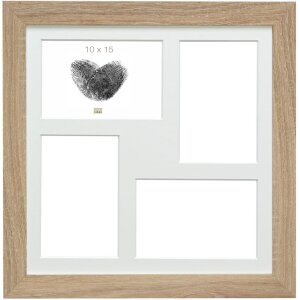 S49BH1 Cornice da galleria in legno naturale per 4 foto...