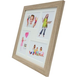 S49BH1 Cornice da galleria in legno naturale per 4 foto 10x15 cm