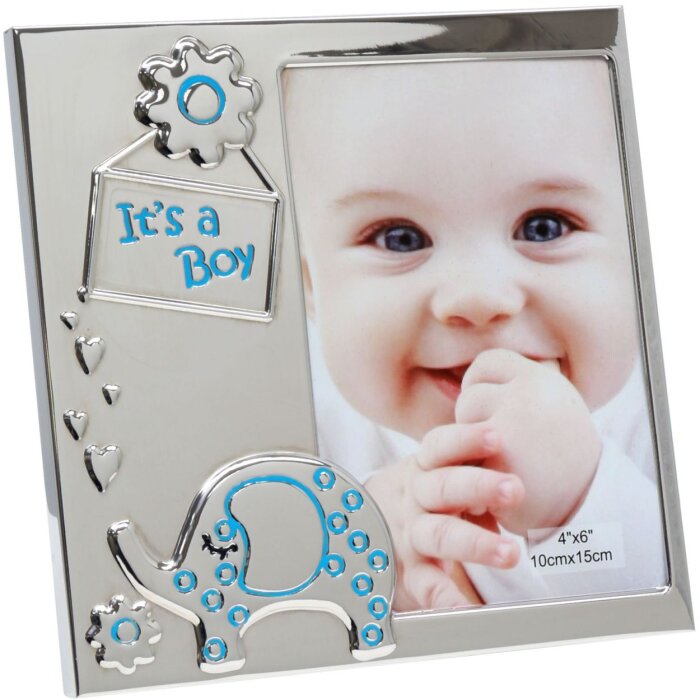 S57MA1 Cornice color argento "its a boy" 10x15 cm