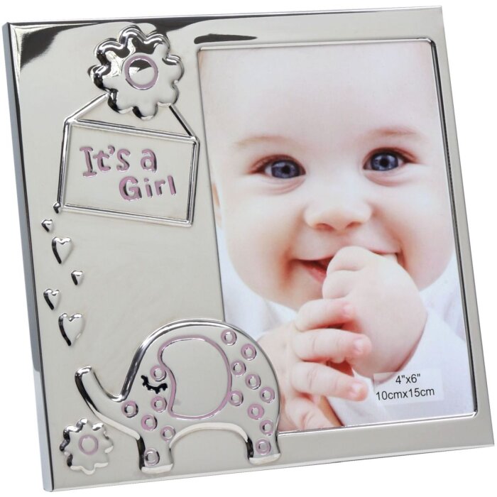 S57MA2 Cornice color argento "its a girl" 10x15 cm